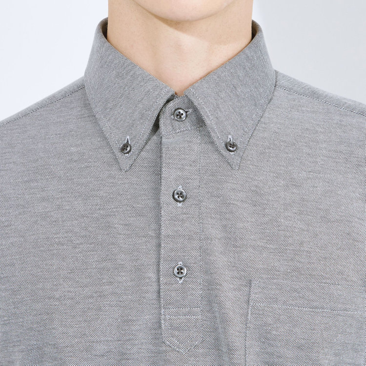 シルバーライン 【発送在庫あり】【RBC/五分袖】ボタンダウンビズポロシャツ プルオーバータイプ/グレー/4S コットンブレンド グレー中間