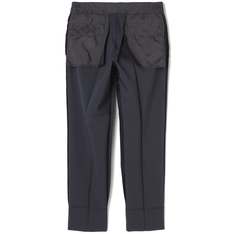 ブラックライン 【SLIM TAPERED_2】【春夏】2釦シングルスリーピーススーツ 0タック/ネイビー×チェック/ウエストシャーリング/4S SUSTAINABILITY&ECOLOGY FABRIC/※パンツ裾上げ済仕様 紺濃色