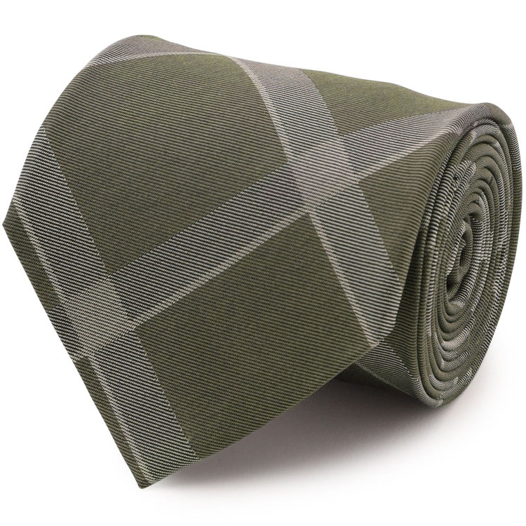 シルバーライン 【SILVER LINE】シルクチェックネクタイ 8.0cm幅/グリーン×グレー その他