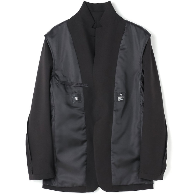 ブラックライン 【発送在庫あり】【BL/4S WORK】【WEB限定】【年間】2釦シングルスーツ 0タック/ブラック/ドローコード&ウエストシャーリング/※パンツ裾上げ済仕様 黒