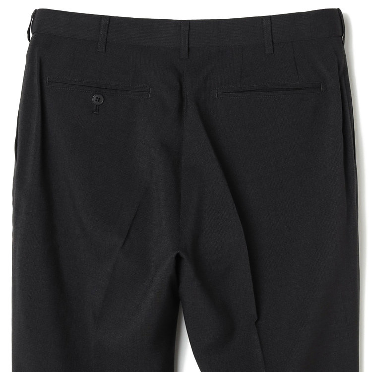 ブラックライン 【SLIM TAPERED】【春夏】0タックテーパードパンツ/ブラック×スラブ/ウエストムーブ/4S SUSTAINABILITY&ECOLOGY FABRIC「ウォッシャブル」「ストレッチ」/※裾直し必要 黒