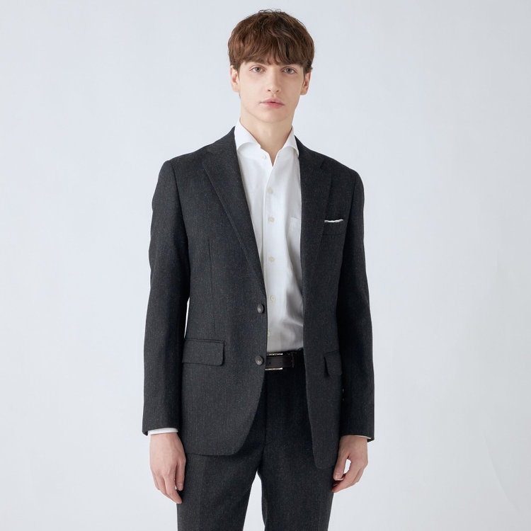 シルバーライン 【CLASSICO TAPERED】【秋冬】2釦シングルスーツ 1タック/グレー/RE:NEWOOL/※裾上げ必要 グレー中間