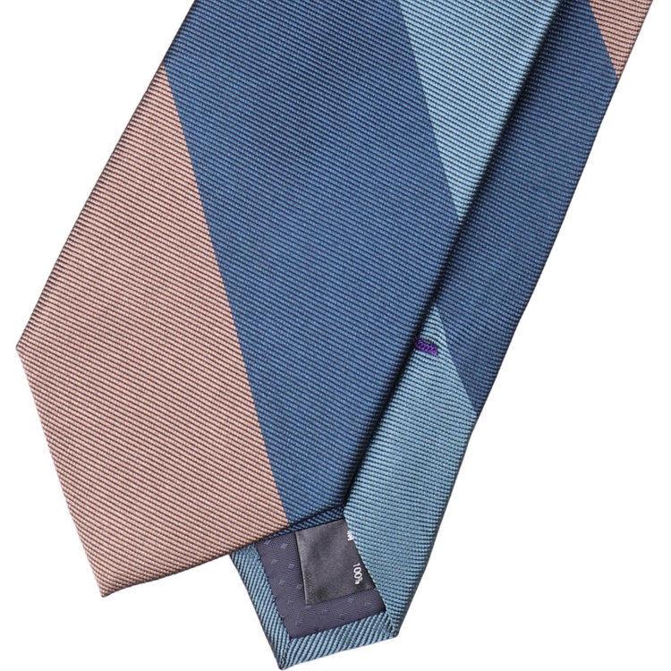 シルバーライン 【発送在庫あり】【SILVER LINE】シルクストライプネクタイ 8.5cm幅/ネイビー×ブラウン その他