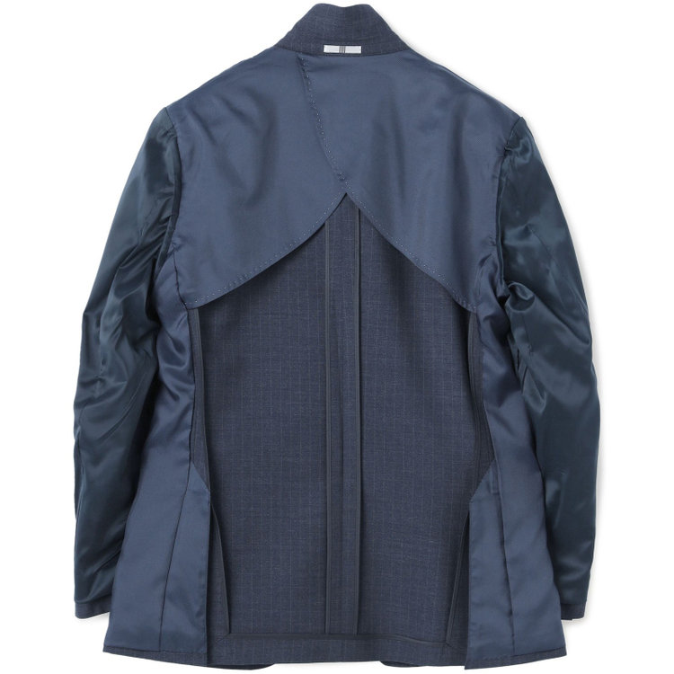 シルバーライン 【発送在庫あり】【CLASSICO TAPERED】【年間】スペアパンツ付き/2釦シングルスーツ 1タック/ネイビー×ストライプ/ウエストシャーリング仕様/ウォッシャブル/※裾上げ必要 青中間