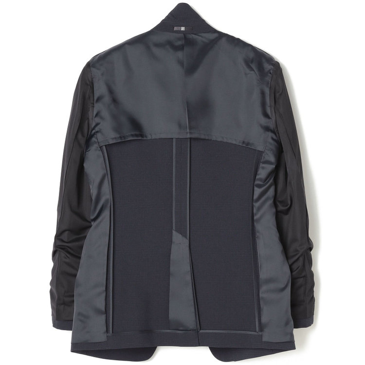 ブラックライン 【SLIM TAPERED_2】【春夏】2釦シングルスリーピーススーツ 0タック/ネイビー×チェック/ウエストシャーリング/4S SUSTAINABILITY&ECOLOGY FABRIC/※パンツ裾上げ済仕様 紺濃色