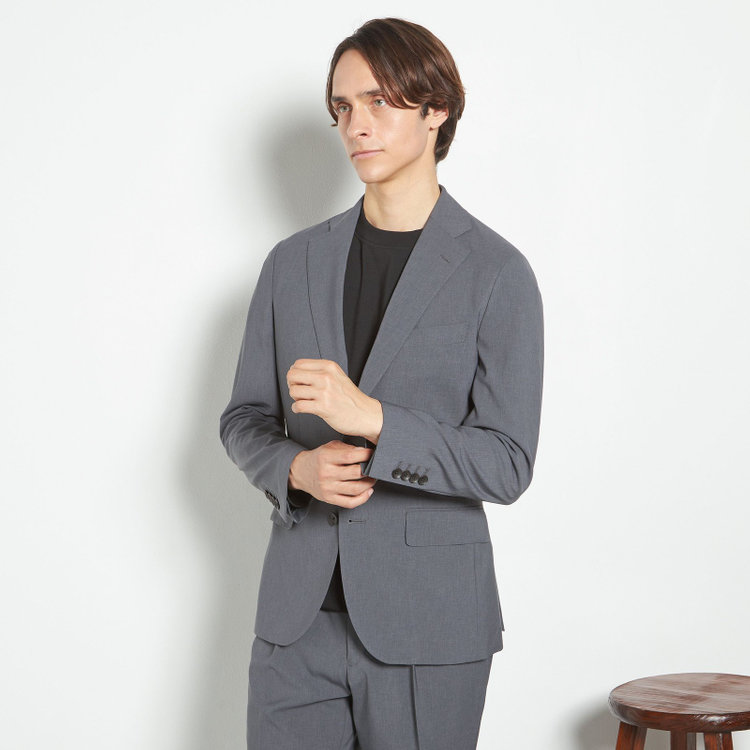 シルバーライン 【RBC】【春夏】2釦シングルスーツ 1タック/グレー/ウエストムーブ/4S AIR SUSTAINABILITY&ECOLOGY FABRIC/COOL MAX/※パンツ裾上げ済仕様 グレー中間
