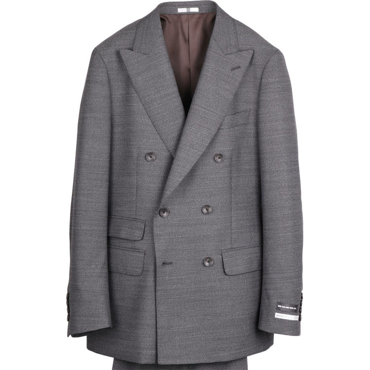 スーツセレクト 【発送在庫あり】【CLASSICO TAPERED】【秋冬】6釦2掛けダブルスーツ 2タック/グレー/サイドAJ/NEW ZEALAND WOOL MIX グレー系(灰)