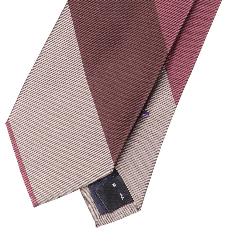 シルバーライン 【SILVER LINE】シルクストライプネクタイ 8.5cm幅/ワイン×ブラウン その他
