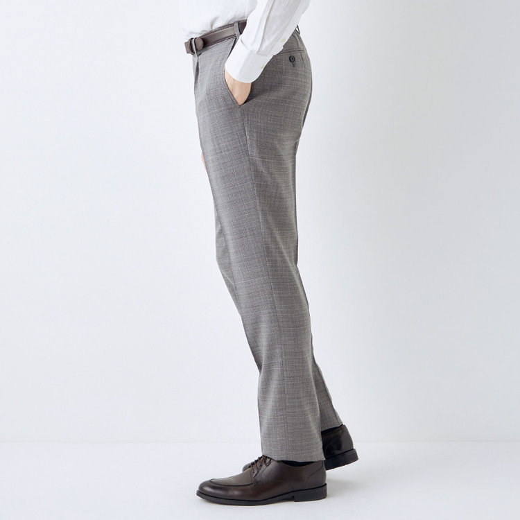 シルバーライン 【CLASSICO TAPERED】【春夏】ウール 1タックテーパードパンツ/グレー/ウエストムーブ/※裾上げ必要 グレー中間