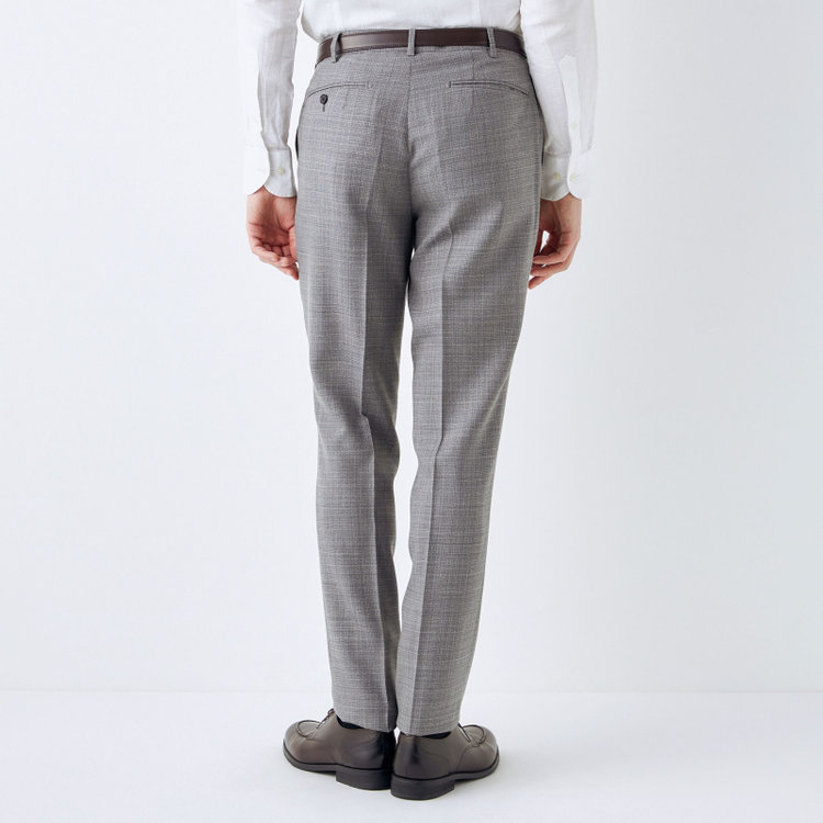 シルバーライン 【CLASSICO TAPERED】【春夏】ウール 1タックテーパードパンツ/グレー/ウエストムーブ/※裾上げ必要 グレー中間