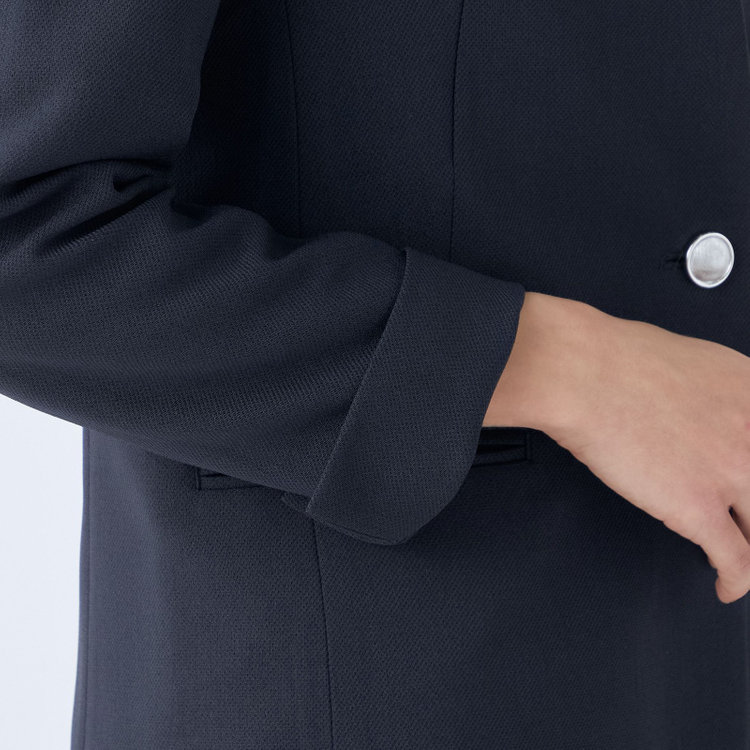 シルバーライン 【SL】【年間】ノーカラージャケット/ネイビー/シルバー釦 紺中間