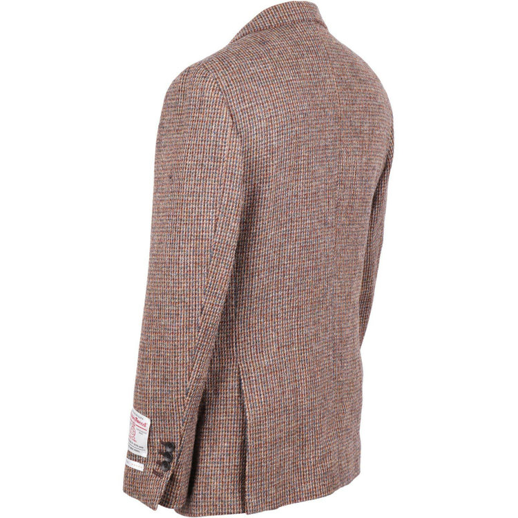 スーツセレクト 【発送在庫あり】【CLASSICO TAPERED】【秋冬】ウール2釦ジャケット/ブラウン×チェック+ツイード/Harris Tweed hand woven in the outer hebrides of scotland ブラウン系(茶)