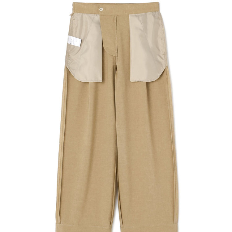 シルバーライン 【SL】【年間】ワイドパンツ/ライトブラウン/ウォッシャブル/裾上げ済仕様 茶淡色