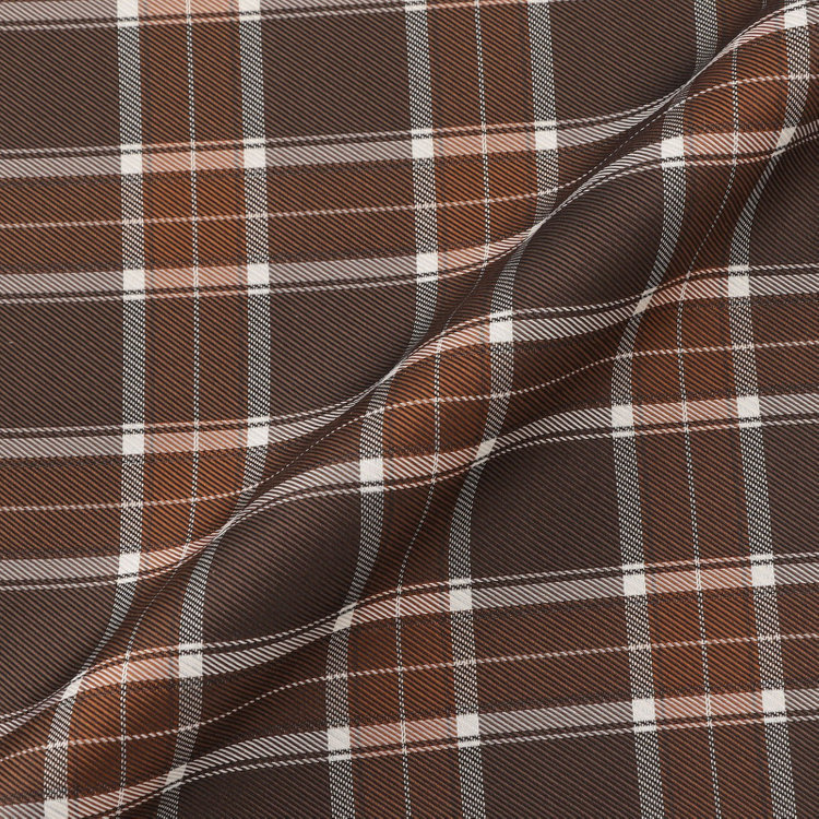 スーツセレクト シルクポケットチーフ/ブラウン×チェック/SARUTAHIKO COFFEE 茶中間