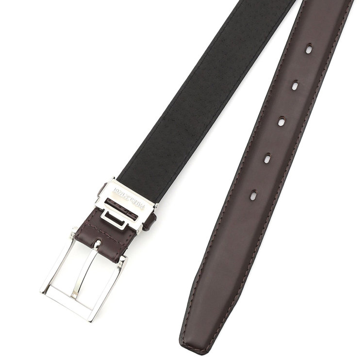 シルバーライン ピンバックルベルト 3.0cm幅/ブラウン/MADE IN JAPAN（ウエスト93cmまで対応) 茶濃色