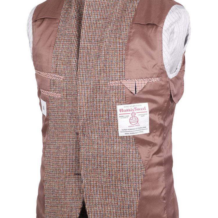 スーツセレクト 【発送在庫あり】【CLASSICO TAPERED】【秋冬】ウール2釦ジャケット/ブラウン×チェック+ツイード/Harris Tweed hand woven in the outer hebrides of scotland ブラウン系(茶)