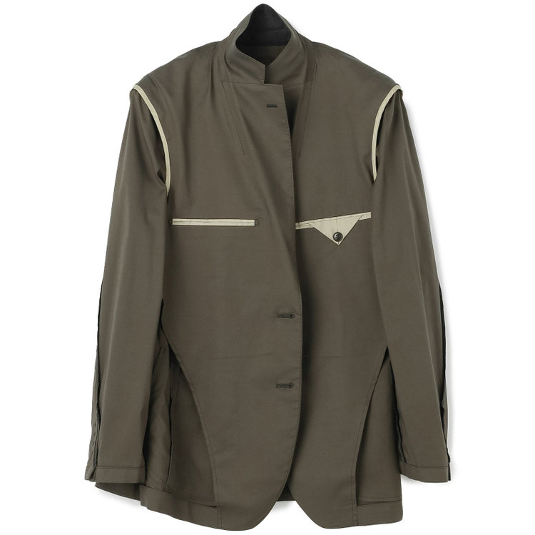 シルバーライン 【CLASSICO TAPERED】【春夏】テンセルブレンド2釦シングルジャケット/カーキ/パッチポケット/ICE EFFECT 黄淡色