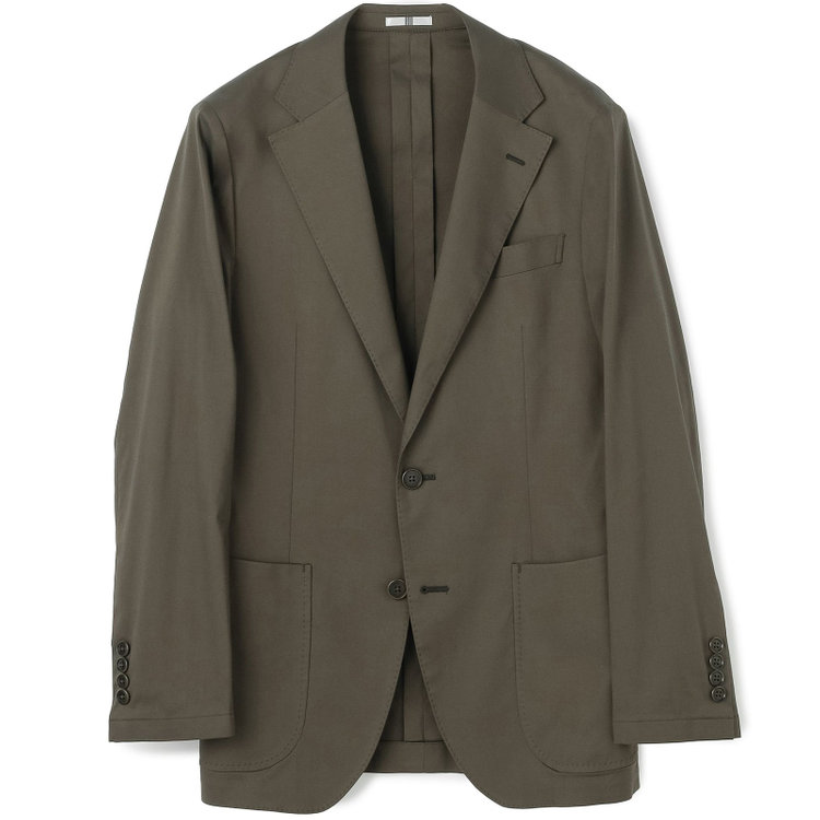 シルバーライン 【CLASSICO TAPERED】【春夏】テンセルブレンド2釦シングルジャケット/カーキ/パッチポケット/ICE EFFECT 黄淡色