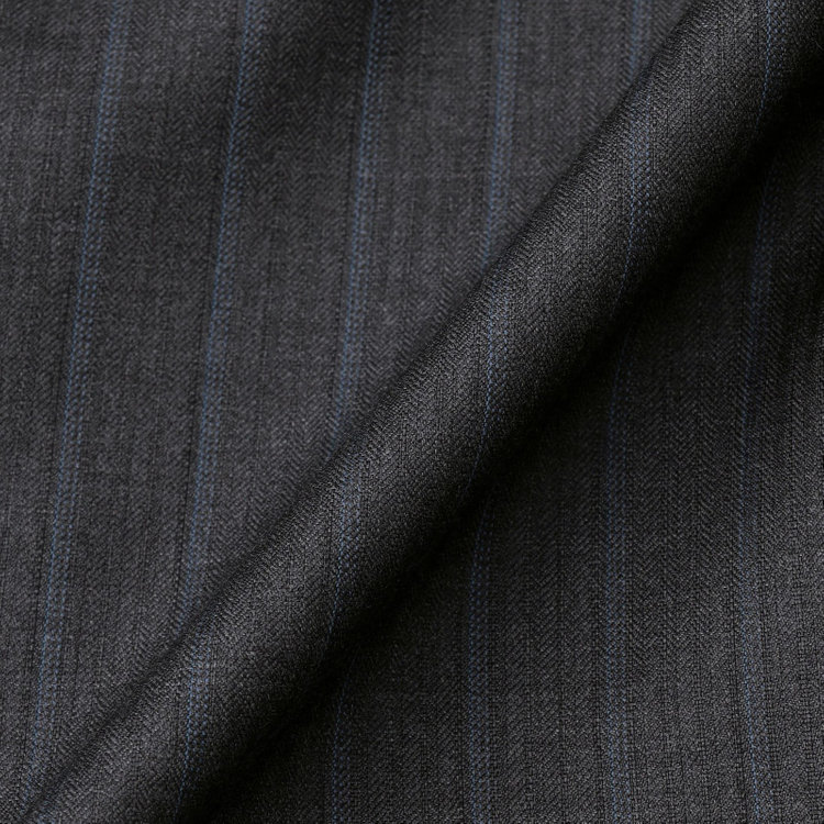 シルバーライン 【CLASSICO TAPERED】【秋冬】2釦シングルスーツ 1タック/グレー×ストライプ/ウエストムーブ/Ermenegildo Zegna TRAVELLER woven in italy/※裾上げ必要 グレー濃色
