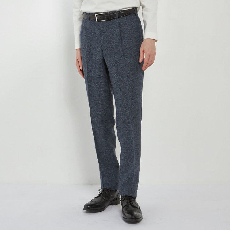 シルバーライン 【5DAYS CLOSET】【RBC】【春夏】1タックテーパードパンツ/ネイビー×レノクロス/ウエストムーブ仕様/4S SUSTAINABILITY&ECOLOGY FABRIC/※裾上げ必要 紺中間