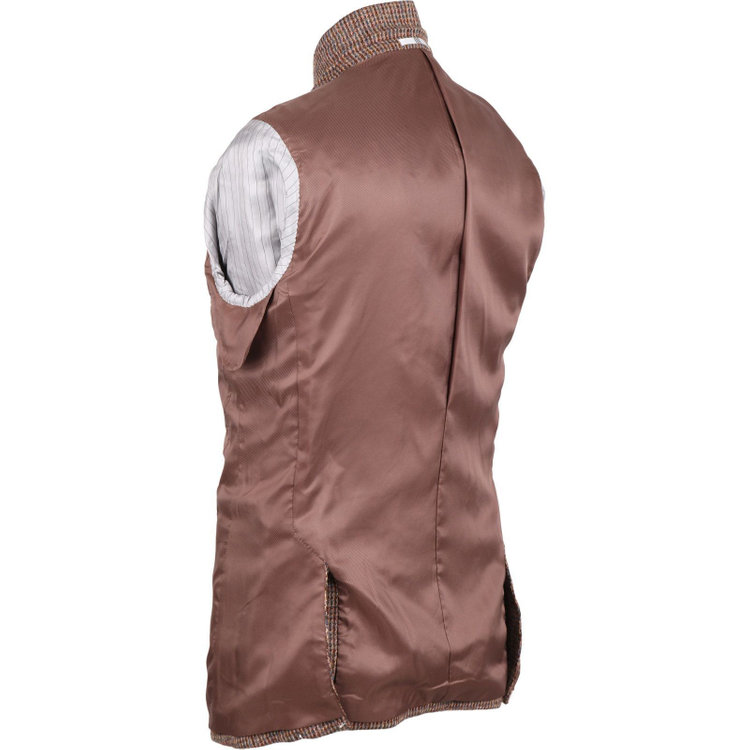 スーツセレクト 【発送在庫あり】【CLASSICO TAPERED】【秋冬】ウール2釦ジャケット/ブラウン×チェック+ツイード/Harris Tweed hand woven in the outer hebrides of scotland ブラウン系(茶)