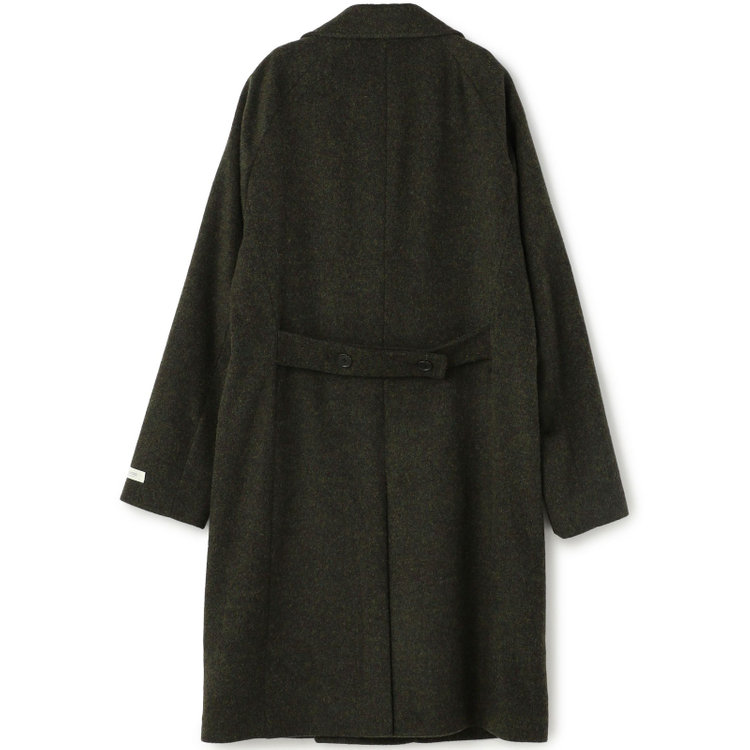シルバーライン 【SL】ウールブレンド ラグランダブルチェスターコート/カーキ/RE:NEWOOL/BISHU JAPAN 緑中間