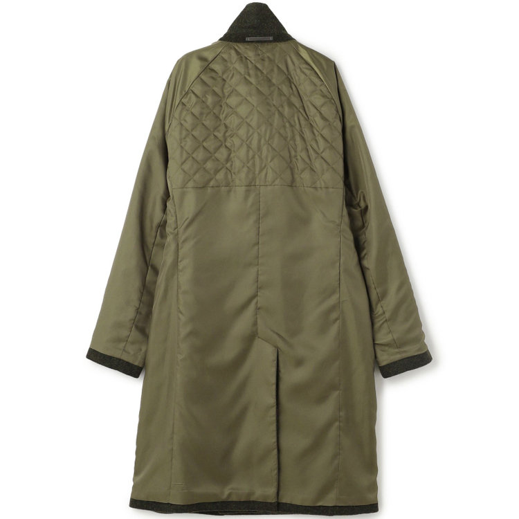 シルバーライン 【SL】ウールブレンド ラグランダブルチェスターコート/カーキ/RE:NEWOOL/BISHU JAPAN 緑中間