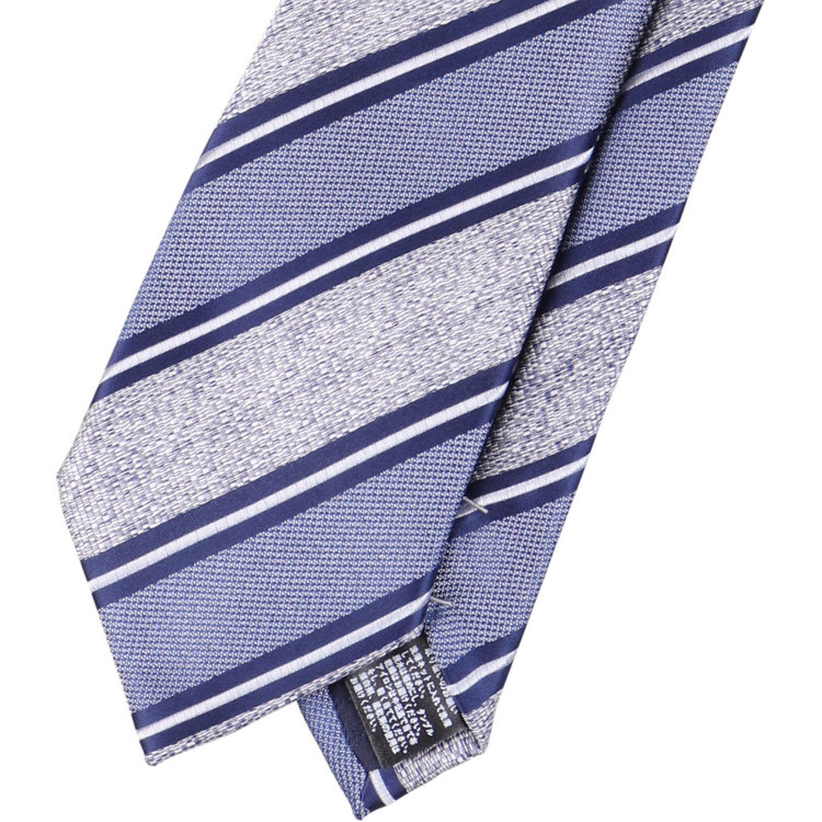 ブラックライン 【BLACK LINE】ポリエステルストライプネクタイ 7.5cm幅/ネイビー×ブルー×グレー/ウォッシャブル その他