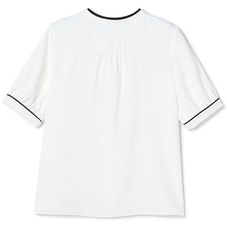 シルバーライン 【発送在庫あり】【SILVER LINE/5分袖】バンドカラーブラウス/ホワイト 白