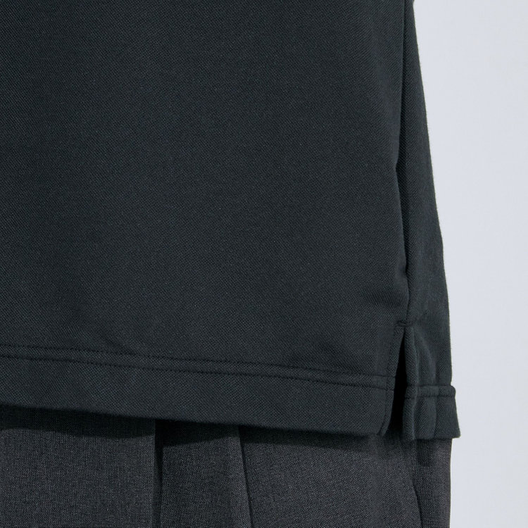 シルバーライン 【発送在庫あり】【RBC/五分袖】カッタウェイビズポロシャツ プルオーバータイプ/ブラック/4S コットンブレンド 黒