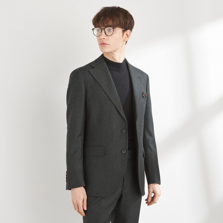 シルバーライン 【CLASSICO TAPERED】【秋冬】3釦段返りシングルスーツ 2タック/グリーン/ウエストムーブ/MARZOTTO/※裾上げ必要 緑濃色