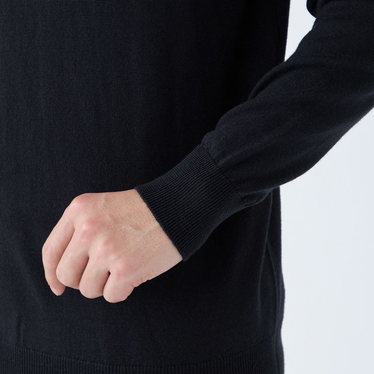 スーツセレクト 【RBC】【秋冬】ウール100％タートルネックニットセーター/ブラック/ZEGNA BARUFFA/マシンウォッシャブル 黒