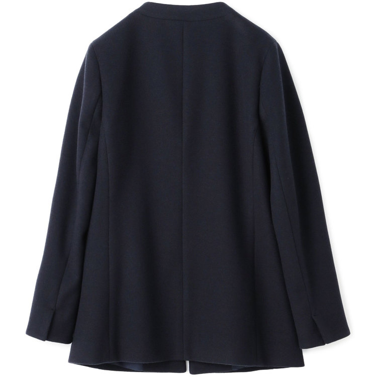 ブラックライン 【SL】【秋冬】ホック留めノーカラージャケット/ネイビー/ダブルジャージー素材 ネイビー系(紺)