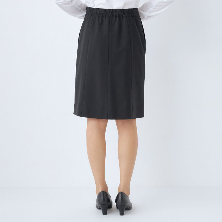 ブラックライン 【SUIT SELECT×Samantha Thavasa】【年間】バックフレアセミタイトスカート/究極のブラック/4S/マシンウォシャブル 黒