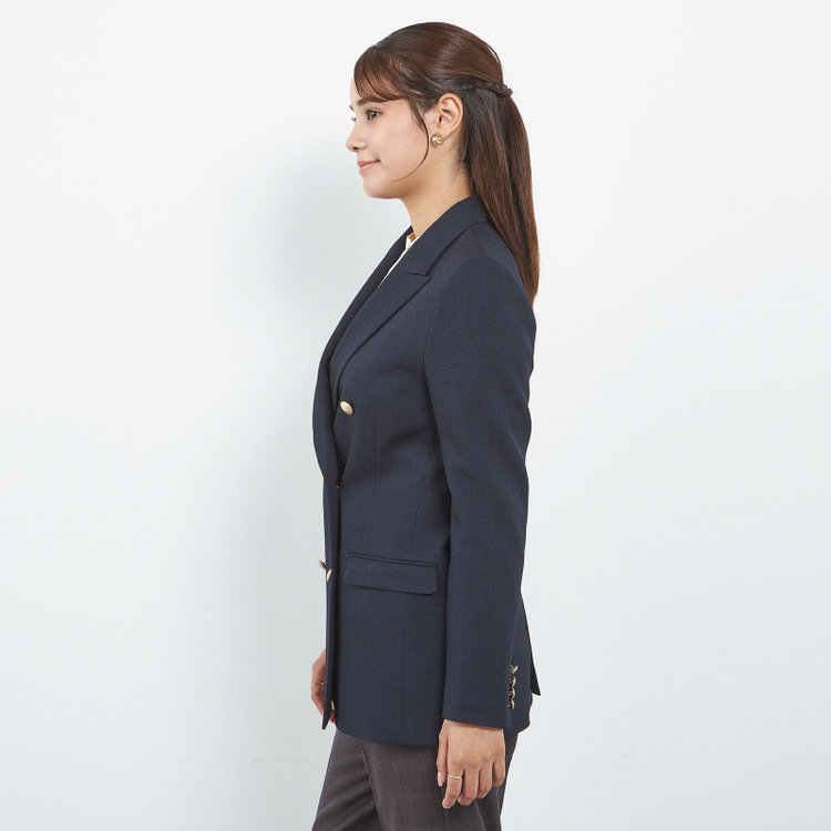 シルバーライン 【SILVER LINE】【秋冬】6釦2掛けダブルブレザー/4S SUSTAINABILITY&ECOLOGY FABRIC/ネイビー×メタル釦 紺中間