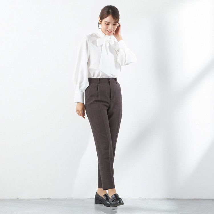 シルバーライン 【SILVER LINE/長袖】ボウタイブラウス/ホワイト 白