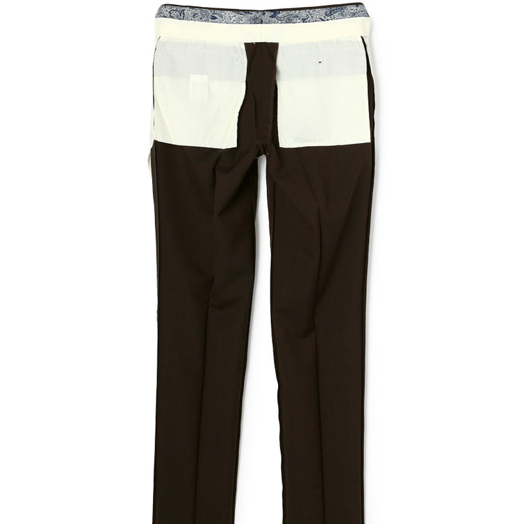 シルバーライン 【CLASSICO TAPERED】【春夏】ウール 1タックテーパードパンツ/ブラウン×ソリッド/ウエストムーブ/ウォッシャブル/※裾上げ必要 茶濃色
