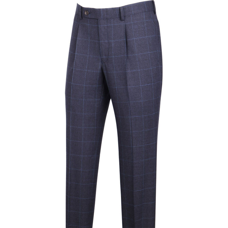 スーツセレクト 【発送在庫あり】【CLASSICO TAPERED】【秋冬】2釦シングルスーツ 1タック/ネイビー×チェック+オーバーペン/REDA ACTIVE/NEW ZEALAND MERINO/SHOWER CLEAN ネイビー系(紺)