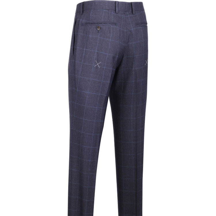 スーツセレクト 【発送在庫あり】【CLASSICO TAPERED】【秋冬】2釦シングルスーツ 1タック/ネイビー×チェック+オーバーペン/REDA ACTIVE/NEW ZEALAND MERINO/SHOWER CLEAN ネイビー系(紺)