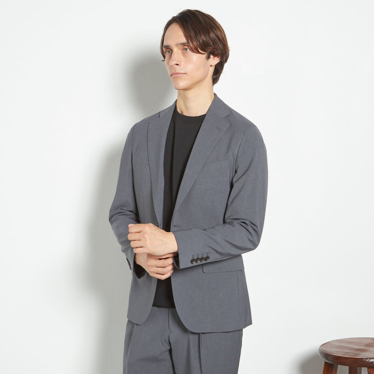 シルバーライン 【RBC】【春夏】2釦シングルスーツ 1タック/グレー/ウエストムーブ/4S AIR SUSTAINABILITY&ECOLOGY FABRIC/COOL MAX/※パンツ裾上げ済仕様 グレー中間
