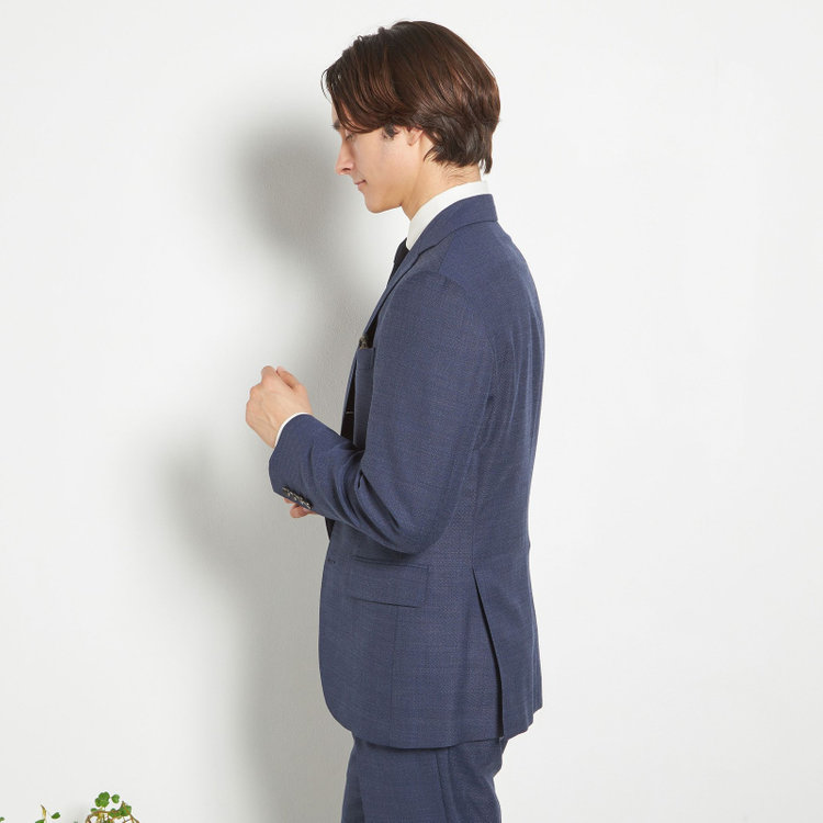 シルバーライン 【CLASSICO TAPERED】【春夏】3釦段返りシングルスーツ 2タック/ネイビー/NEW ZEALAND WOOL MIX/裾直し必要 青中間
