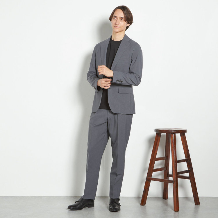 シルバーライン 【RBC】【春夏】2釦シングルスーツ 1タック/グレー/ウエストムーブ/4S AIR SUSTAINABILITY&ECOLOGY FABRIC/COOL MAX/※パンツ裾上げ済仕様 グレー中間
