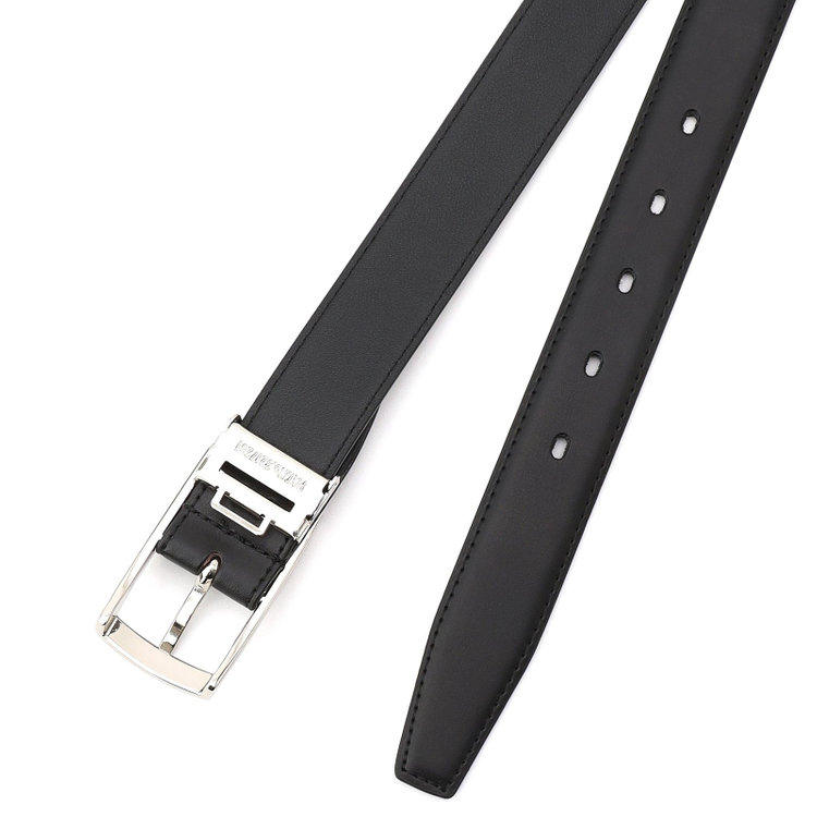 ブラックライン ピンバックルベルト 3.0幅/ブラック(ウエスト91cmまで対応) 黒