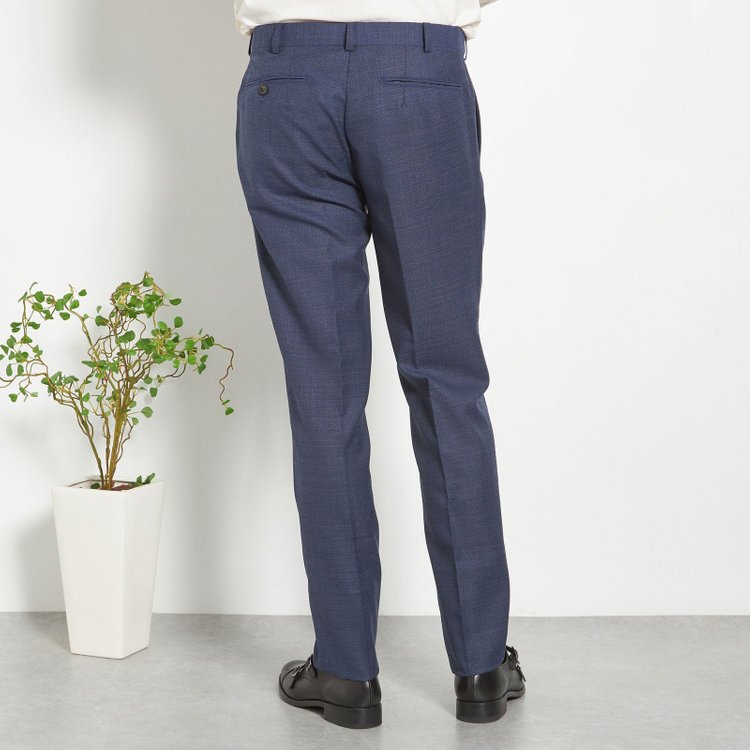 シルバーライン 【CLASSICO TAPERED】【春夏】3釦段返りシングルスーツ 2タック/ネイビー/NEW ZEALAND WOOL MIX/裾直し必要 青中間