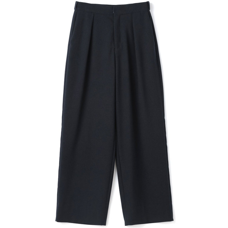 シルバーライン 【SL】【秋冬】ワイドストレートパンツ/ネイビー/ウエストムーブメント/ウォッシャブル/※パンツ裾上げ済仕様 紺中間