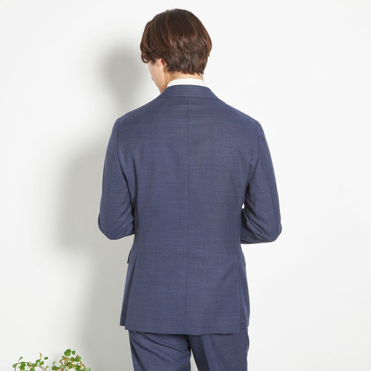 シルバーライン 【CLASSICO TAPERED】【春夏】3釦段返りシングルスーツ 2タック/ネイビー/NEW ZEALAND WOOL MIX/裾直し必要 青中間