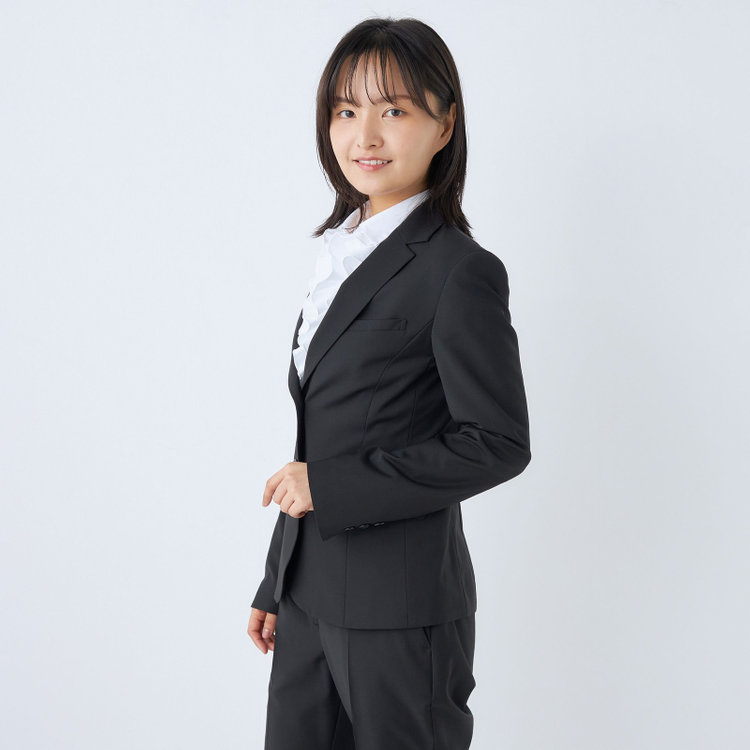 ブラックライン 【SUIT SELECT×Samantha Thavasa】【年間】2釦ジャケット/究極のブラック/4S/マシンウォシャブル 黒