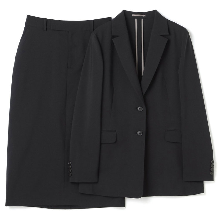 シルバーライン 【SL】【年間】2釦シングルスカートスーツ/ブラック/ウォッシャブル/Naturemier 黒