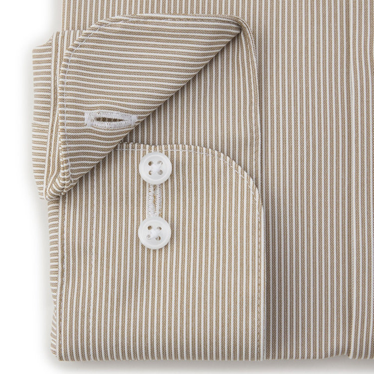 ブラックライン 【発送在庫あり】【WEB限定】【BLACK LINE】ボタンダウンワイシャツ/ブラウン×ホワイトストライプ/「4S」スーパーノンアイロン・ストレッチ その他
