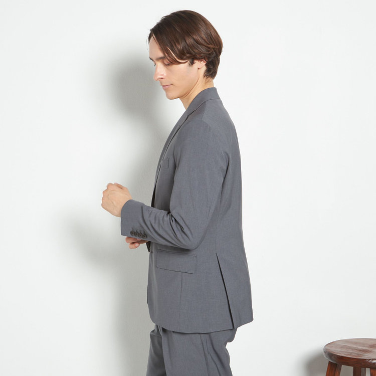 シルバーライン 【RBC】【春夏】2釦シングルスーツ 1タック/グレー/ウエストムーブ/4S AIR SUSTAINABILITY&ECOLOGY FABRIC/COOL MAX/※パンツ裾上げ済仕様 グレー中間